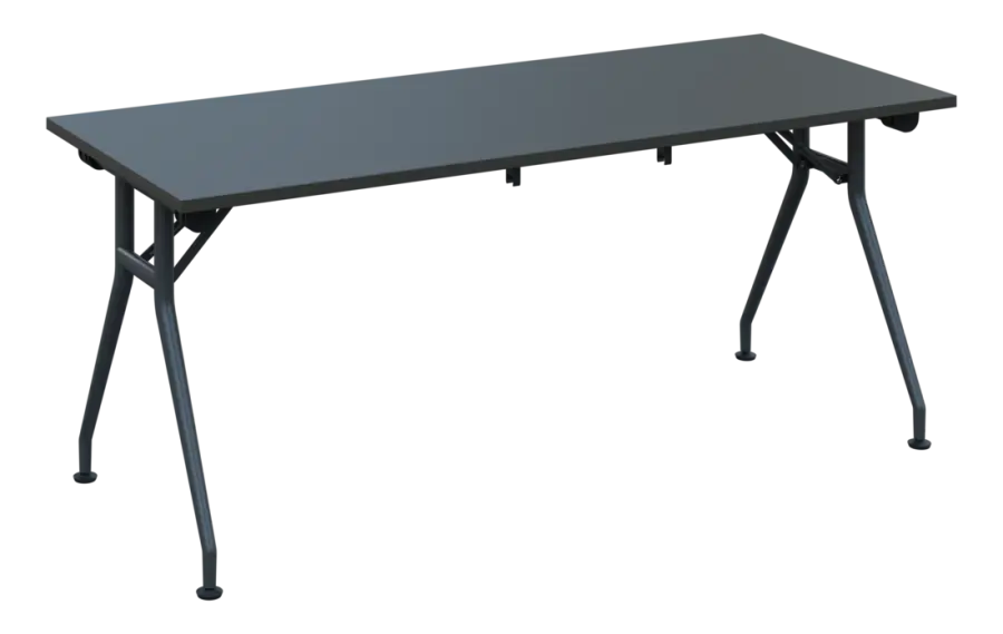 SLV 180 lak skládací jednací stůl 1800x700x750 mm, deska 25 mm, podnož černý lak, deska antracit